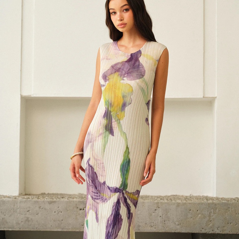 Commense Sleeveless Floral Print Dress Size L NWT $38